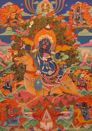 吉祥天母吉祥天母又称吉祥天女,骡子天王,藏语称"班达拉姆",是藏密中