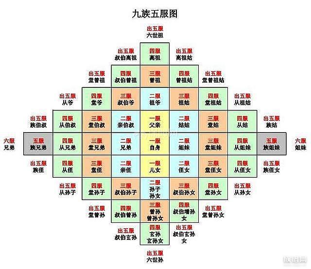 九族五服图