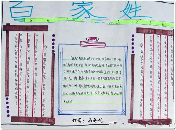 百家姓手抄报图片2