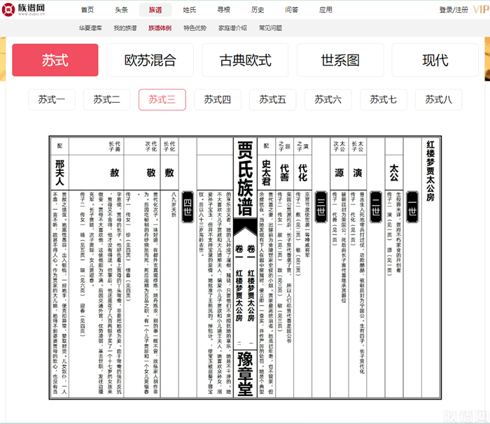 修谱小百科：家谱、族谱世系图表的五种常见体例版式