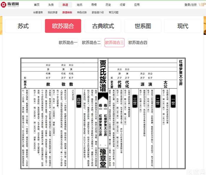 修谱小百科：家谱、族谱世系图表的五种常见体例版式