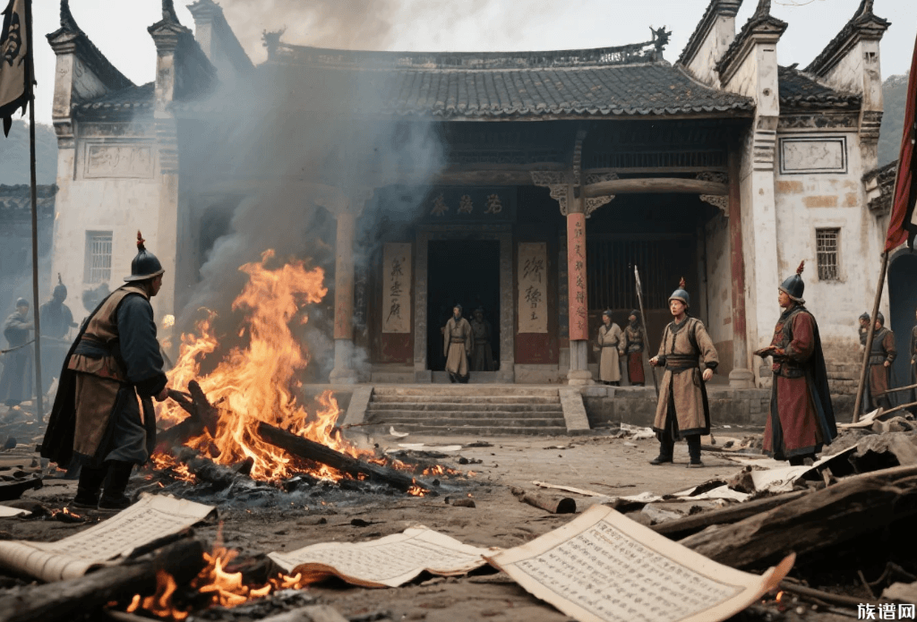 焚谱毁祠劫难：太平天国时期大量族谱被毁与"去宗法化"运动