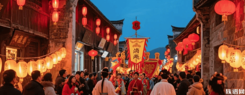 渔灯映海街衢暖,石浦巡游年味浓