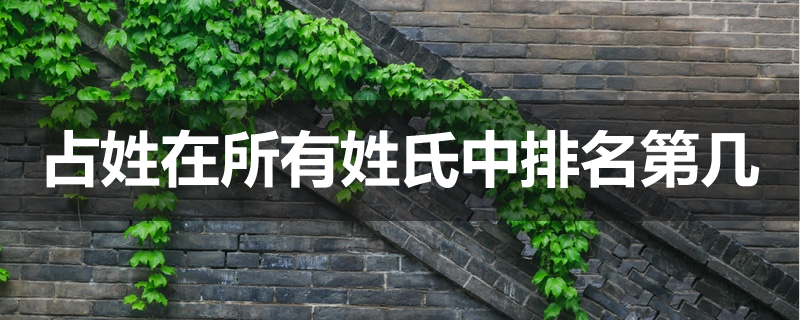 占姓在所有姓氏中排名第几位