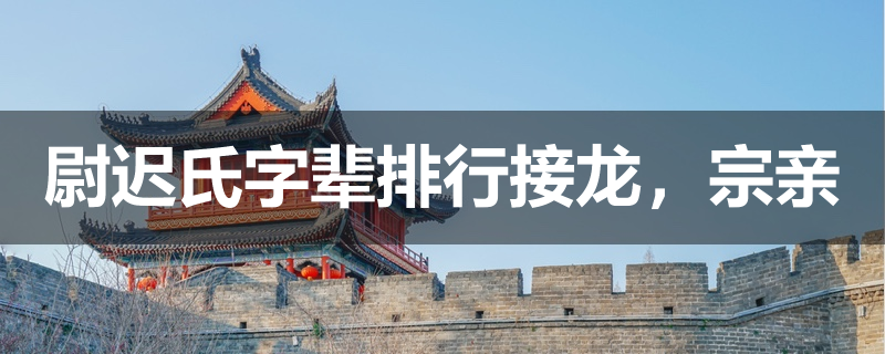 尉迟氏字辈排行接龙,宗亲们你们的字辈是什么? - 族谱网