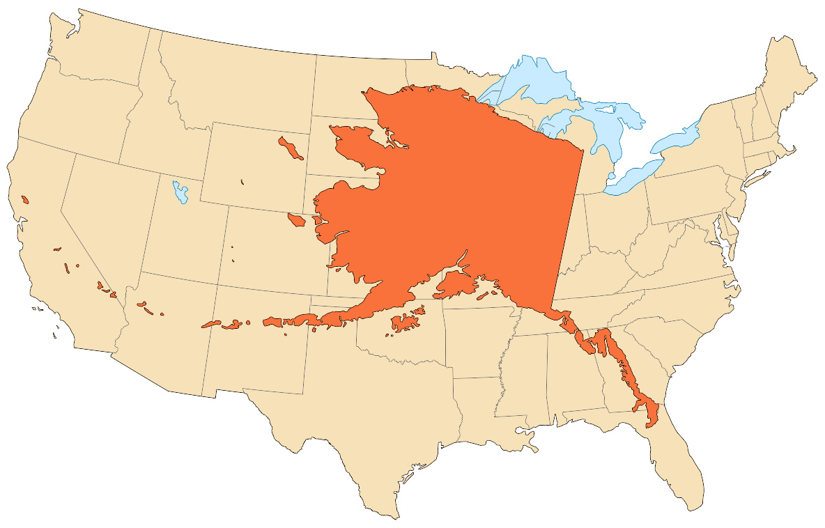 美国阿拉斯加轮廓图图片