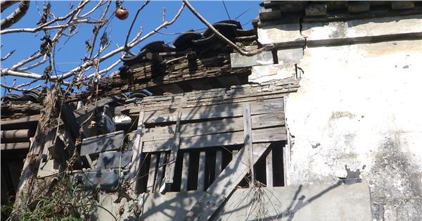 仓口村的古建筑群芮氏老宅发生了坍塌