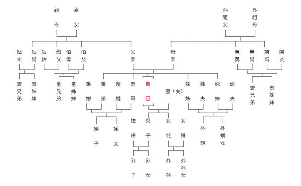 五代同堂称呼表