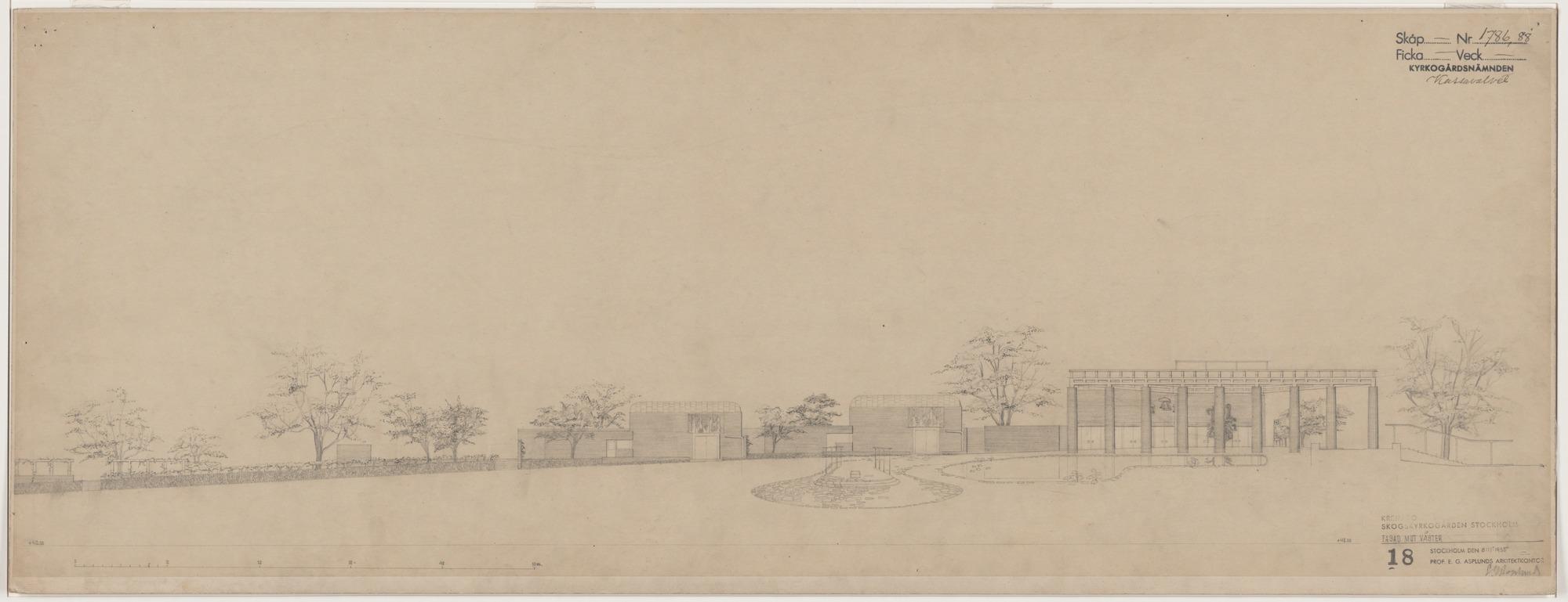 WoodlandCrematorium,WoodlandCemetery,Stockholm,Sweden,Secondversion:exteriorelevation