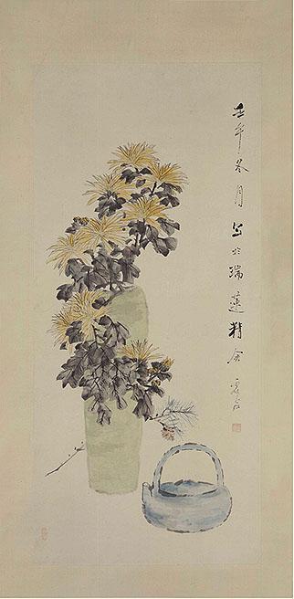 瓶菊图轴