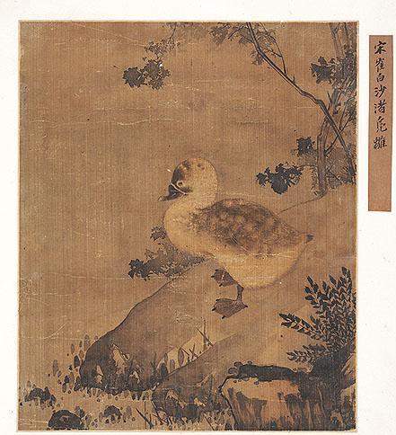 沙渚凫雏图册页