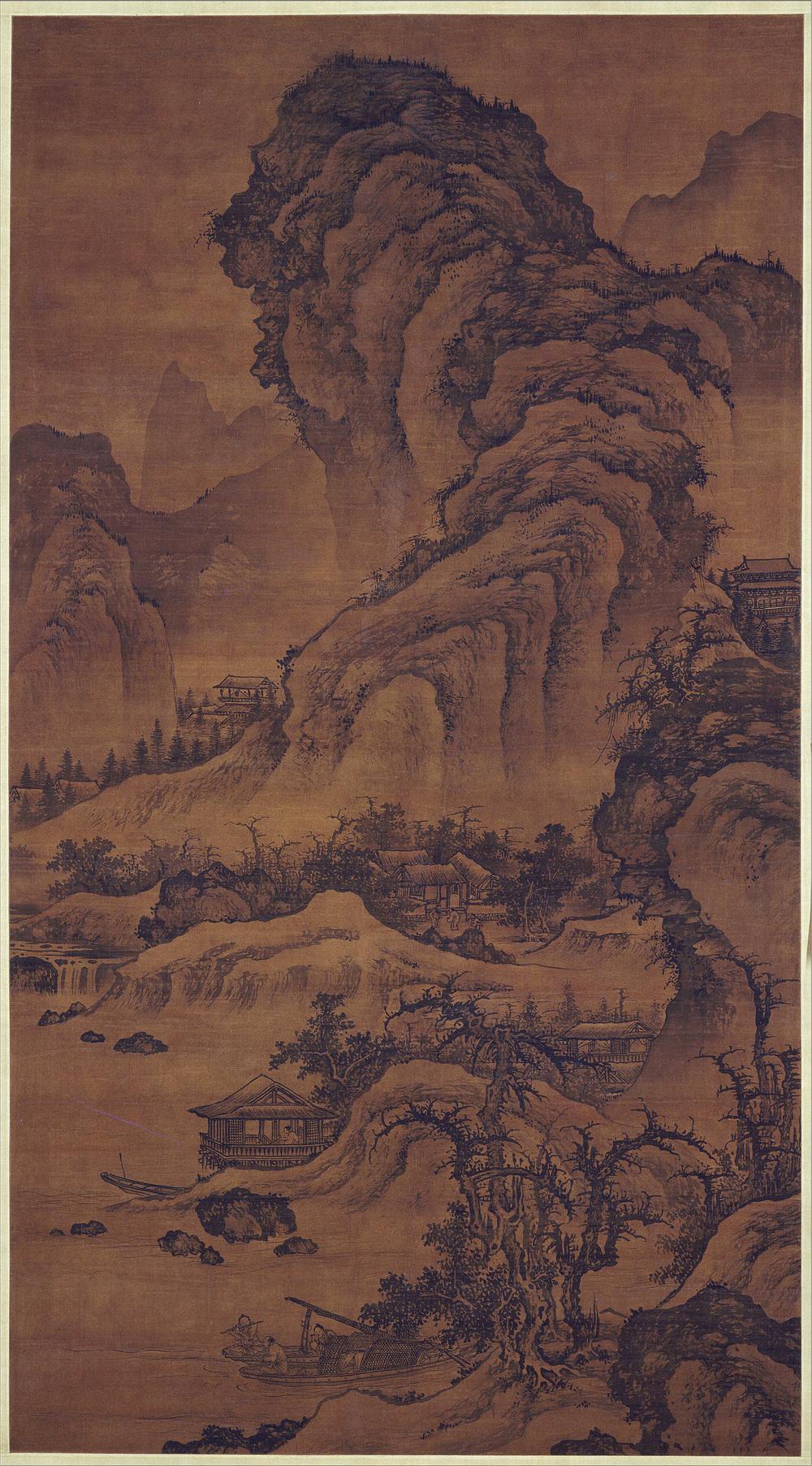 阔渚遥峰图轴