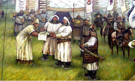 公元1206年,孛儿只斤·铁木真被推举为大可汗,上尊号"成吉思汗",大